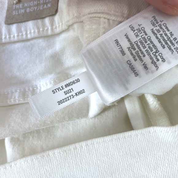 Madewell Tall High-Rise Slim Boyjean in Tile White, Size 29T - Picture 12 of 15